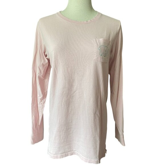 Ivory Ella - Long Sleeve Light Pink with Teal Paisley Logo - Size S - Picture 2 of 6